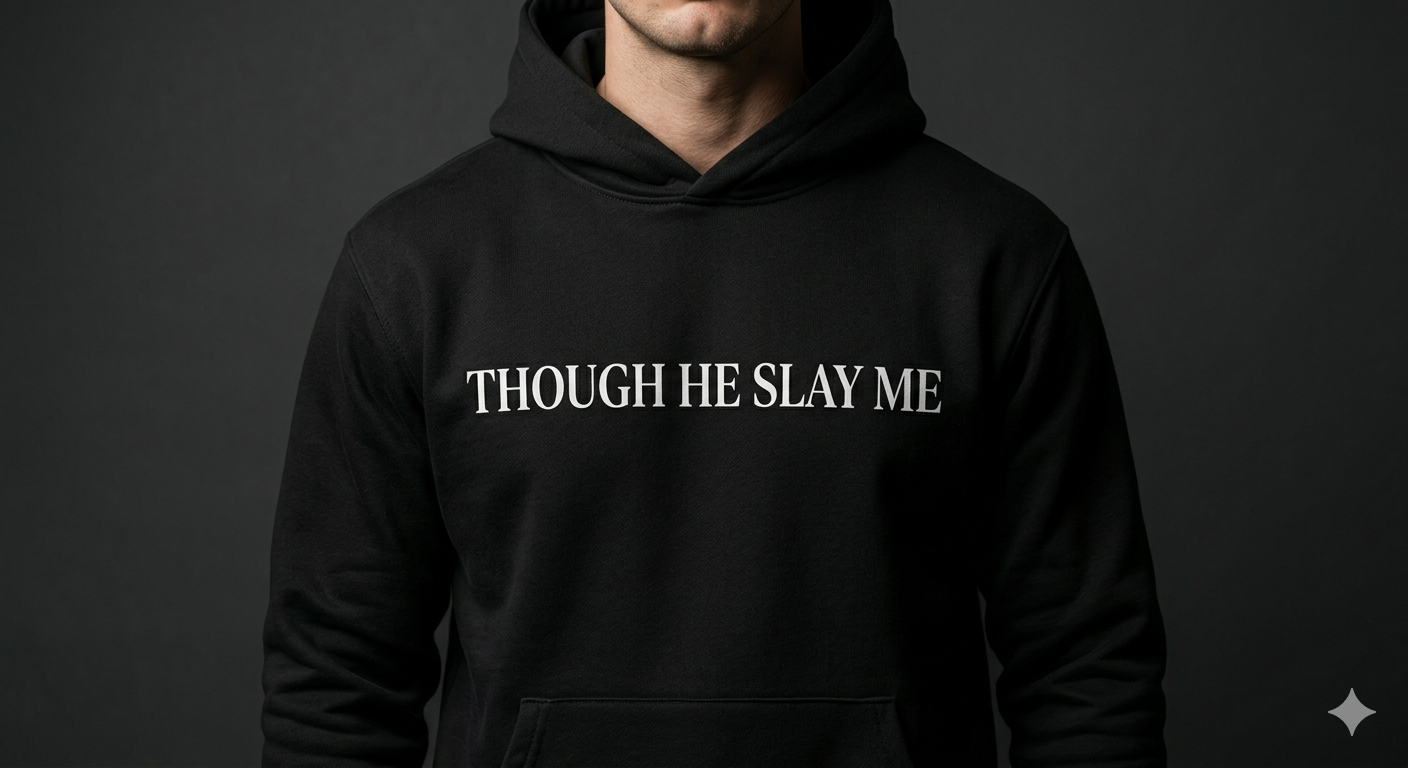 Though He Slay Me Hoodie - Black