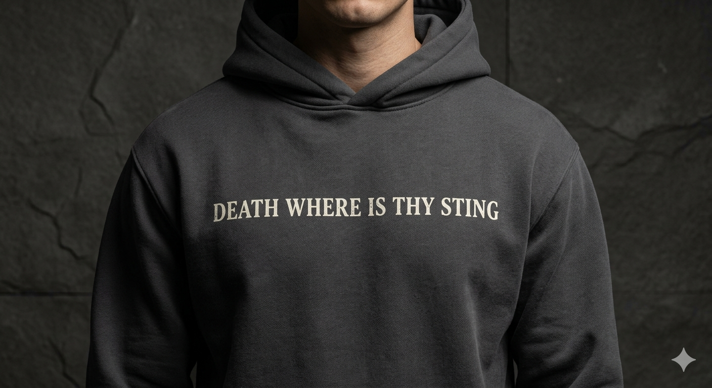 Death Where Is Thy Sting Hoodie - Charcoal